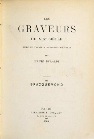 Les graveurs du XIXe siècle : guide de l'amateur d'estampes modernes, 3. Bracquemond