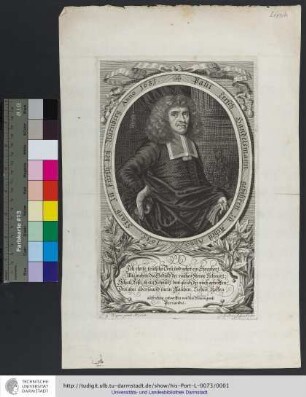 Paul Lersch Handelsmann gebohren zu Achen Anno 1635. Starb Zu Fürth, bey Nürnberg Anno 1681 / J. G. Wagner pinxit Ao. 1664 ; J Sandrart sculpsit Ao.