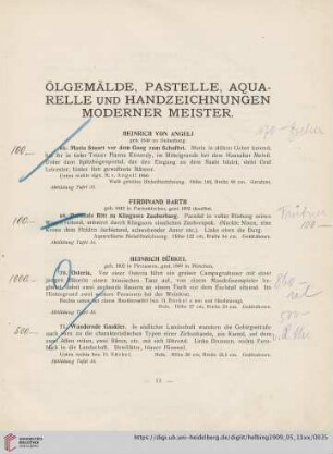 Ölgemälde, Pastelle, Aquarelle und Handzeichnungen moderner Meister (Nr. 68-102)