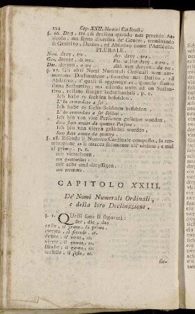 Capitolo XXIII. De' Nomi Numerali Ordinali, e della loro Declinazione
