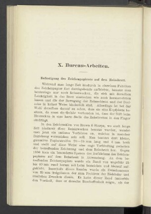 X. Bureau-Arbeiten.