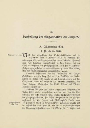 II. Darstellung der Organisation der Behörde
