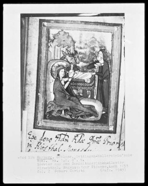 Ms. 1.2.8.6: Brevier aus dem Dominikanerinnen-Kloster, Folio 2, Geburt Christi