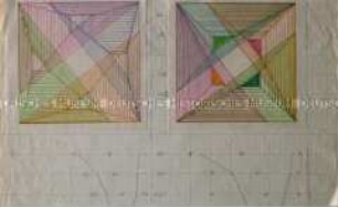 Entwurf zum Projekt "Helioptix" mit zwei geometrischen Motiven, 2 Blatt montiert