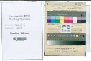 Entnazifizierung Wilhelm Hoelters , geb. 22.01.1909 (Feuerwehrmann)