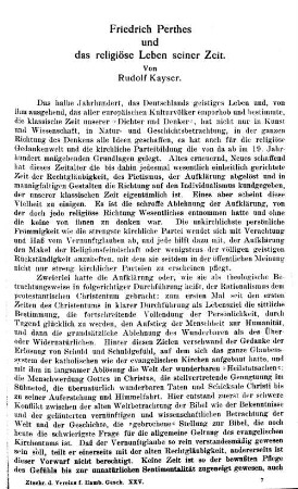 Friedrich Perthes und das religiöse Leben seiner Zeit.