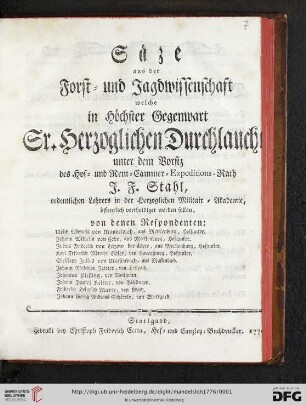 Säze aus der Forst- und Jagdwissenschaft