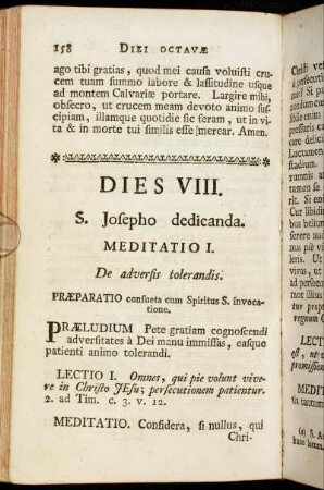 Dies VIII. S. Josepho dedicanda.