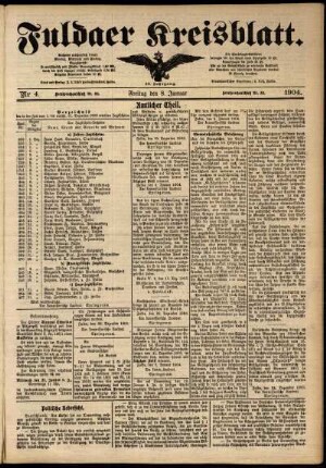 Ausgabe vom Freitag, den 08. Januar 1904.