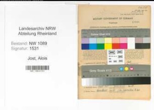 Entnazifizierung Alois Jost , geb. 10.09.1916 (Brandmeister)
