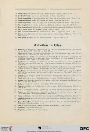 Arbeiten in Glas (Nr. 90-108)