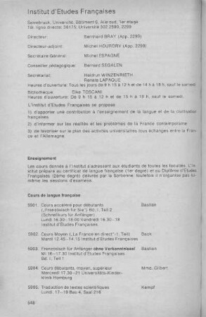 Institut d'Etudes Françaises