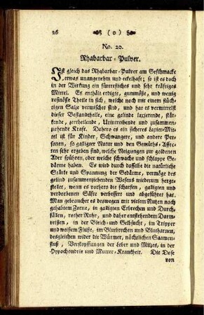 No. 20. Rhabarbar-Pulver.