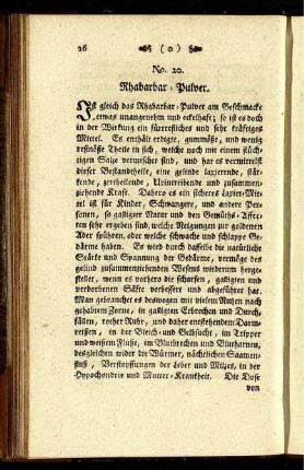 No. 20. Rhabarbar-Pulver.
