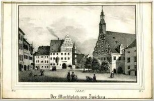 Der Marktplatz von Zwickau. 1835.
