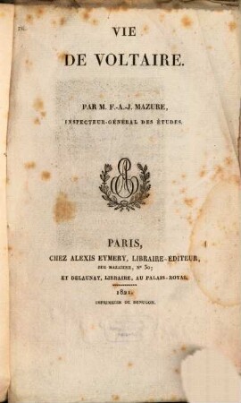 Vie de Voltaire