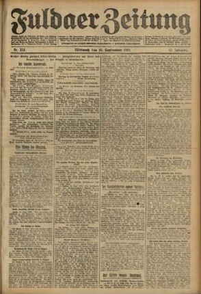 Ausgabe vom Mittwoch, den 15. September 1915.