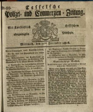 Nr. 99, Mittwoch, den 11ten December 1816