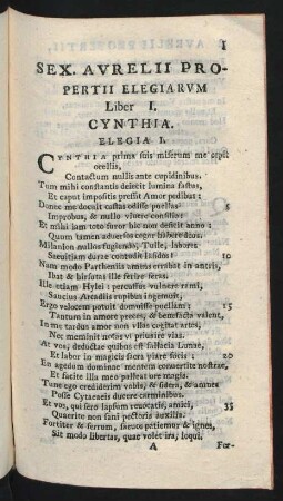 Sex. Aurelii Propertii Elegiarum Liber I. - IV.