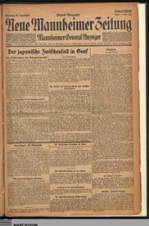 Neue Mannheimer Zeitung : NMZ : Mannheimer Neues Tageblatt, Abend-Ausgabe