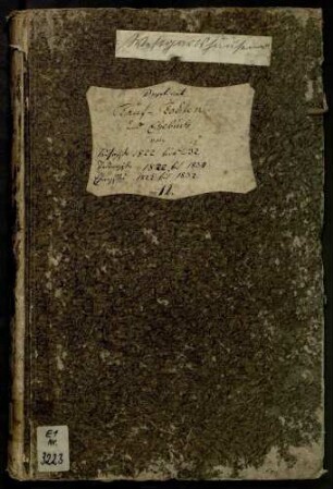 Taufregister I 1822-1832 Eheregister I 1822-1832 Totenregister I 1822-1834