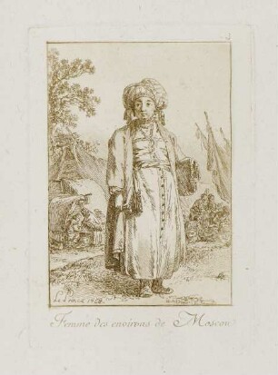 Femme des environs de Moscou, Blatt 3 der Folge "Deuxième Suite d’habillements de diverses Nations"