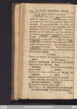 V. Aliud eiusdem argumenti.