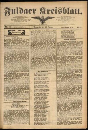 Zweite Ausgabe vom Donnerstag, den 23. Januar 1902.