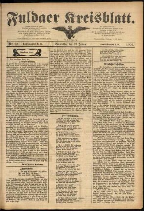 Zweite Ausgabe vom Donnerstag, den 23. Januar 1902.