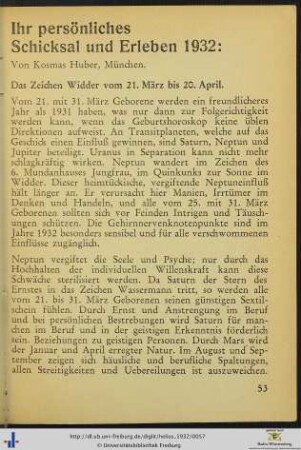 Ihr persönliches Schicksal und Erleben 1932.