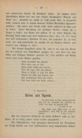 5. Kapitel. Union und Agende