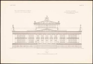 Schauspielhaus, Berlin: Ansicht (aus: Baukunst d. Barock u. Klassizismus in Deutschland, hrsg. v. Zeichenaussch. d. Stud. d. TH Berlin, 1875)
