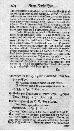 Geschichte von Errichtung der Bettelorden.