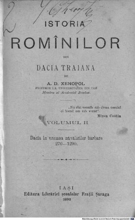 Istoria romînilor din Dacia Traiană, 2. Dacia în vremea năvălirilor barbare 270 - 1290