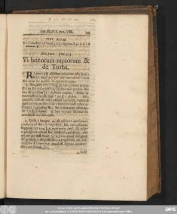 Tit. VIII. (IX. 33.) Vi bonorum raptorum & de Turba.