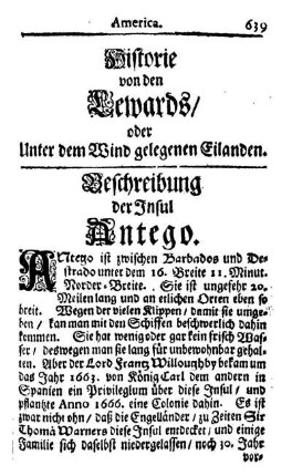 Beschreibung der Insul Antego