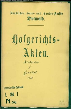 Niebecker, Konrad, D. gegen Kord Gevekot und Jasper und Rabe Gevekot - Schuldforderung