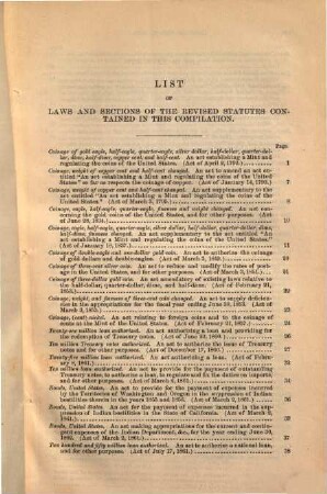 Laws of the United States relating to Loans and the Currency including the Coinage Acts : Compiled at the Treasury Department