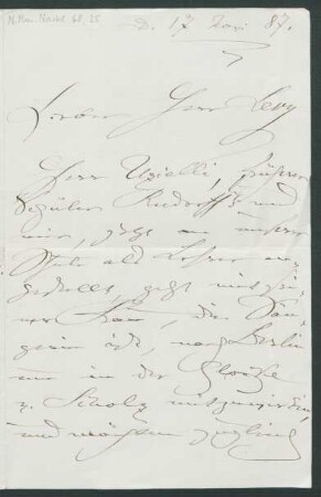 Brief an Martin Levy : 17.11.1887