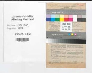 Entnazifizierung Julius Limbach , geb. 26.02.1899 (Steiger)