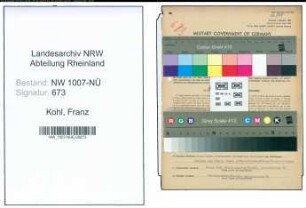 Entnazifizierung Franz Kohl , geb. 28.07.1909 (Kaufmann)