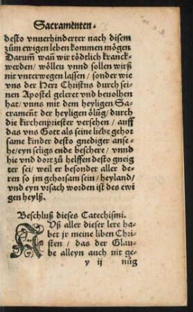 Beschluß dieses Catechismi.