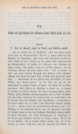 301-314 Ueber die Herrschaft des Fürsten dieser Welt : Joh 12,31 (Schluß)