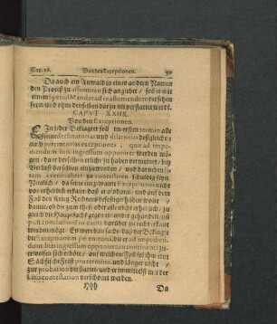 Caput XXIIX. Von der Exceptionen.