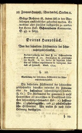 Drittes Hauptstück. Von den besonderen Hülfsmitteln der Lehnrechtsgelehrsamkeit.