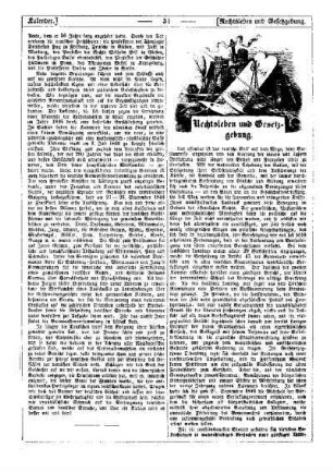 Rechtsleben und Gesetzgebung