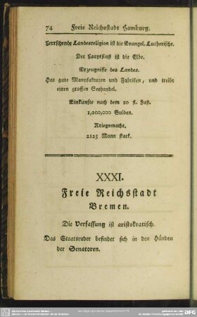 XXXI. Freie Reichsstadt Bremen