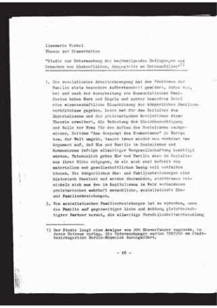 Studie zur Untersuchung der begünstigenden Bedingungen und Ursachen von Ehekonflikten, dargestellt an Untreuefällen : Thesen zur Dissertation A