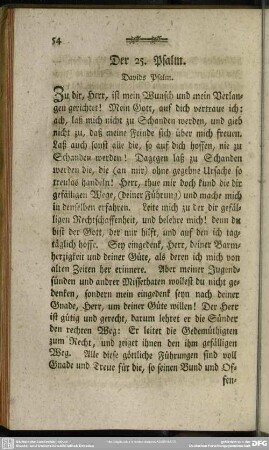 Der 25. Psalm. Davids Psalm