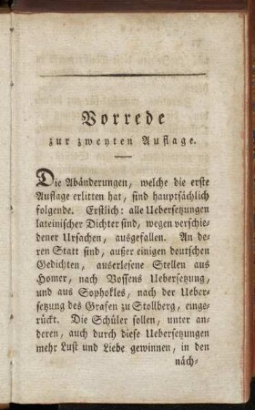 Vorrede zur zweyten Auflage